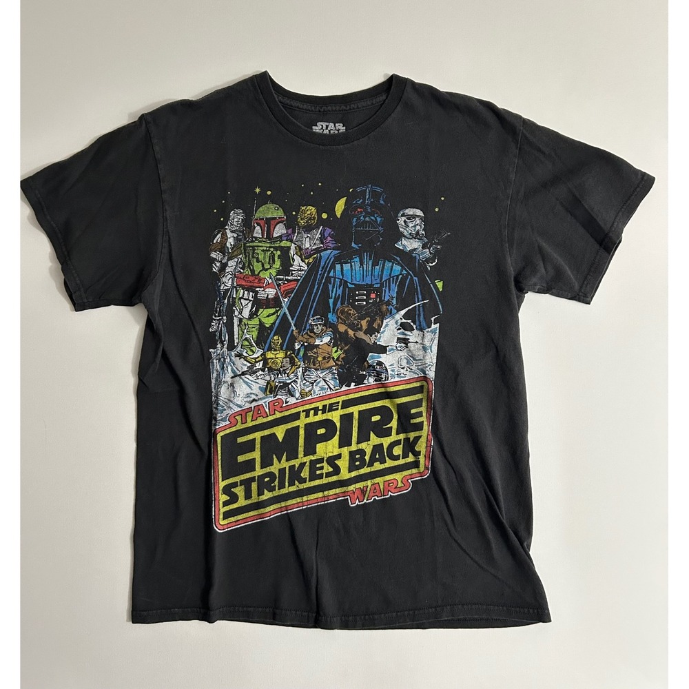 Star Wars Empire Strikes Back Fifth Sun Graphic Tee Shirt Black Mens Medium